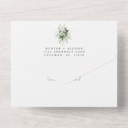 Greenergy all in one Wedding Invitation All In One Uitnodiging (Achterkant)