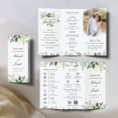 Greenery01 Trifold Wedding Program Flyer