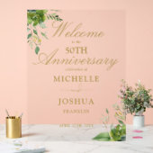 Greenery 50th Wedding Anniversary Welcome (Mariage)