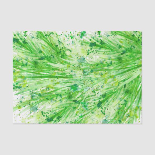 Greenery abstract waterverf, kunststofpapier tissuepapier (Voorkant)