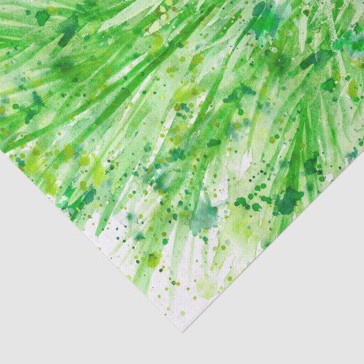 Greenery abstract waterverf, kunststofpapier tissuepapier (Detail)