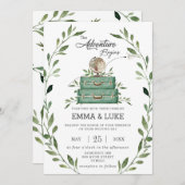 Greenery Adventure Wedding Suitcase Reisreis Kaart (Voorkant / Achterkant)