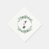Greenery Ampersand Monogram Aangepast Trouwpapier Servet (Hoek)
