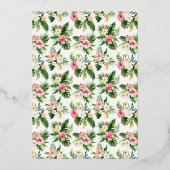 Greenery and Flowers Tropical Rehearsal Dinner Folie Uitnodiging (Achterkant)