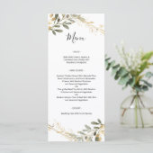 Greenery and Gold Geometric Boho Wedding Menu (Staand voorkant)