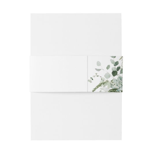 Greenery and Gold Leaf Invitation Belly Band Uitnodigingen Wikkel (Achterkant Voorbeeld)