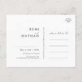 Greenery and Gold leaf Script Black Save the Date Uitnodiging Briefkaart (Achterkant)