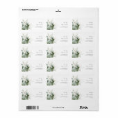 Greenery and Gold Leaf Wedding RSVP Adres Etiket (Full Sheet)