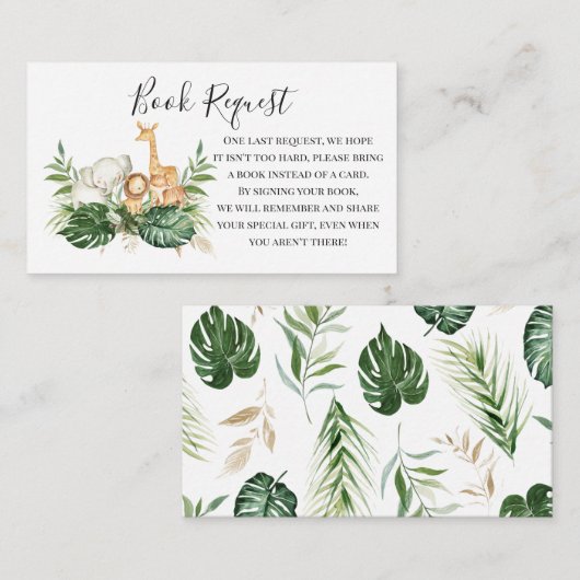 Greenery and Safari Animals Book Request Informatiekaartje (Voorkant / Achterkant)