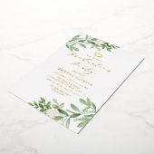 Greenery and White Flowers 2022 Graduation Party Folie Uitnodiging (Gedraaid)