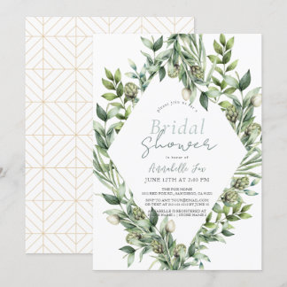 Greenery Artichoke Waterverf Groen Vrijgezellenfee Kaart