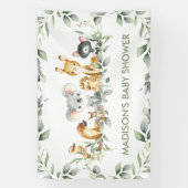 Greenery Australian Animals Baby shower Birthday Spandoek (Verticaal)