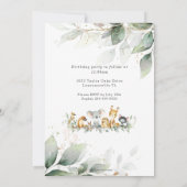 Greenery Australian Animals Baptism & 1st Birthday Kaart (Achterkant)