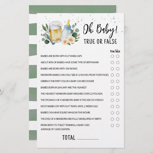 Greenery Baby breekt waar of vals spel (Voorkant / Achterkant)