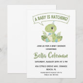 Greenery baby dinosaur baby shower invitations (Devant / Derrière)