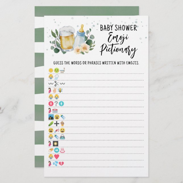 Greenery Baby is het brouwspel Emoji Pictionary (Voorkant / Achterkant)