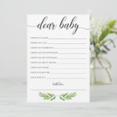 Greenery Baby shower Baby Wishes Card (Staand voorkant)