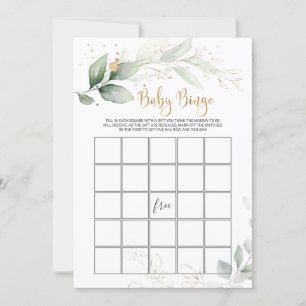 Greenery Baby shower Bingo/Traits de Uitnodiging v