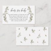 Greenery Baby shower Books for Baby, Book in Lieu Informatiekaartje (Voorkant / Achterkant)