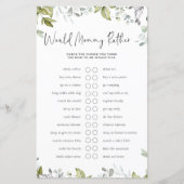 Greenery Baby shower Game - zou mama eerder zijn? (Voorkant)