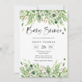Greenery Baby shower Invitation Kaart (Voorkant)