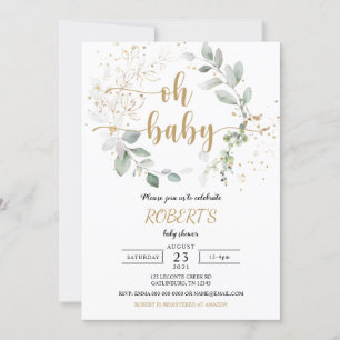Greenery baby shower Invitation Kaart