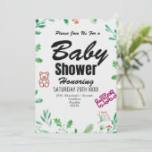 Greenery Baby Shower Invitation Personalized Card (Debout devant)