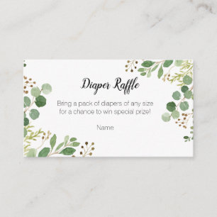 Greenery Baby shower - Luier Raffle Kaart