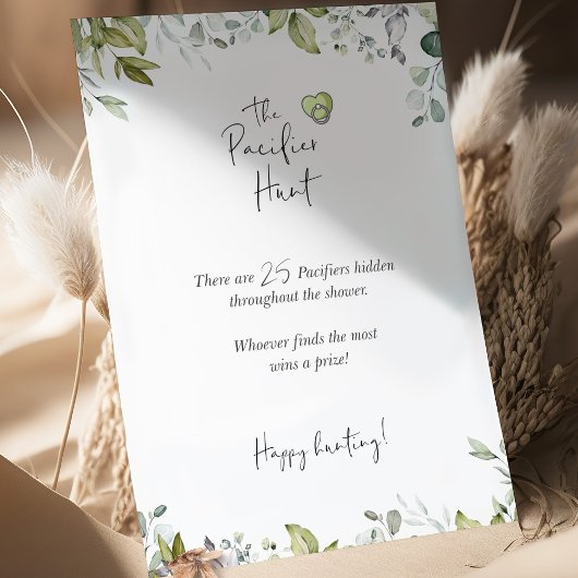 Greenery Baby shower Mini ondertekent de Pacifier