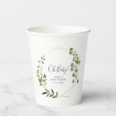 Greenery Baby shower Papieren Bekers (Achterkant)