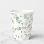Greenery Baby shower papieren bekers (Achterkant)