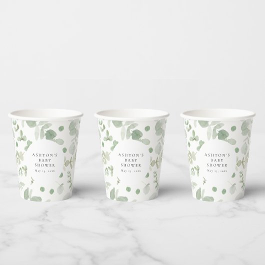 Greenery Baby shower papieren bekers (Multi)
