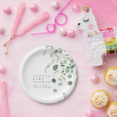 Greenery Baby shower Papieren Bordje (Feest)