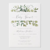 Greenery Baby shower Vellum Uitnodigingen (Voorkant)