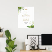 Greenery Baptism Christening Welkomstteken Poster (Thuiskantoor)