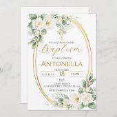 Greenery Baptism Invitation (Devant / Derrière)