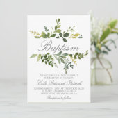 Greenery Baptism Invitation Kaart (Staand voorkant)
