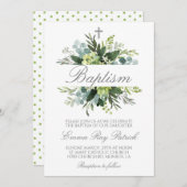 Greenery Baptism Invitation Kaart (Voorkant / Achterkant)