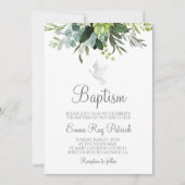 Greenery Baptism Invitation Kaart (Voorkant)