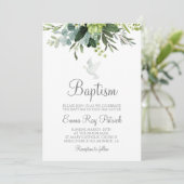 Greenery Baptism Invitation Kaart (Staand voorkant)