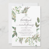 Greenery Bat Mitzvah Kaart (Voorkant)