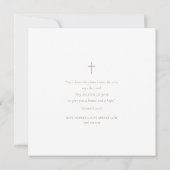 Greenery Bedekte Kruis Gouden Script Doop Kaart (Achterkant)