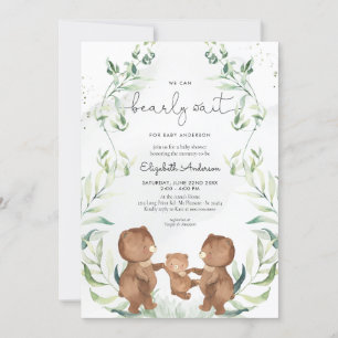 Greenery Beer Gender Neutral Woodland Baby shower Kaart