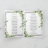 Greenery Begrafenis, Orde van de Dienst Gevouwen P Programma (Binnen)