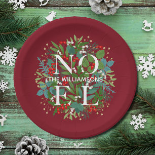 Greenery Berries NOEL Kerstmis Small Papieren Bordje
