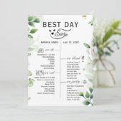 Greenery Best Day Ever Program Invitation Programma (Staand voorkant)