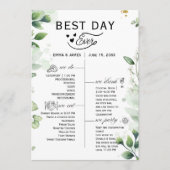 Greenery Best Day Ever Program Invitation Programma (Voorkant)
