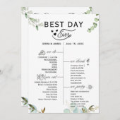 Greenery Best Day Ever Program Invitation Programma (Voorkant / Achterkant)