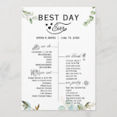 Greenery Best Day Ever Program Invitation Programma (Voorkant)