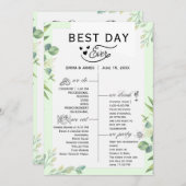Greenery Best Day Ever Program Invitation Programma (Voorkant / Achterkant)